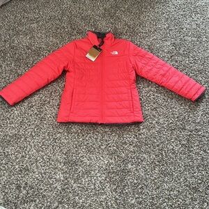 The North Face Big Girls Reversible Mossbud Swirl Jacket Paradise Pink Size XL